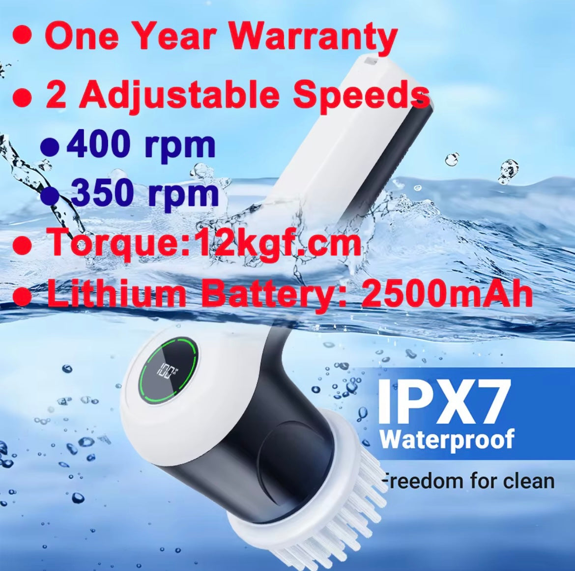 Electric Spin Scrubber Bathroom Scrubbing Cleaning
Brush Handheld Spinner Scrub Rechargeable
Electric Spin Scrubber